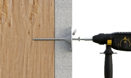 Processo di installazione ancoraggio AIS-W sistema ETICS. Passaggio 3