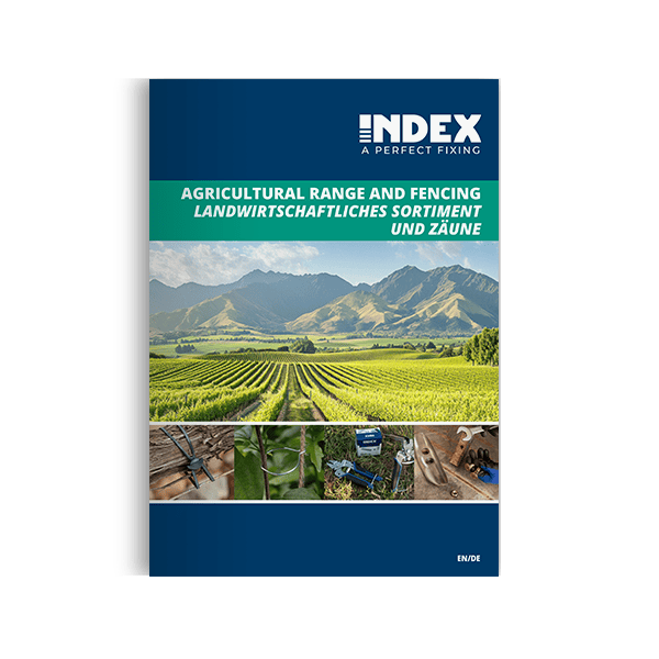 Broschüre über landwirtschaftliche Befestigungen von INDEX, A PERFECT FIXING