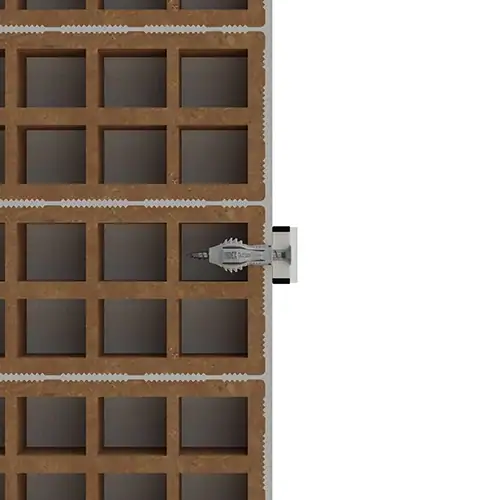 Estado final del taco de Nylon® TN4S fijado sobre el ladrillo hueco