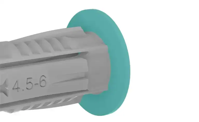 Wide collar to prevent the plug sinking into the base material. TN4S-A version available with extra wide collar.