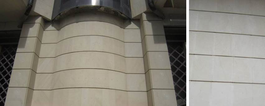 Examples of fixing stone cladding with T-NUX plugs